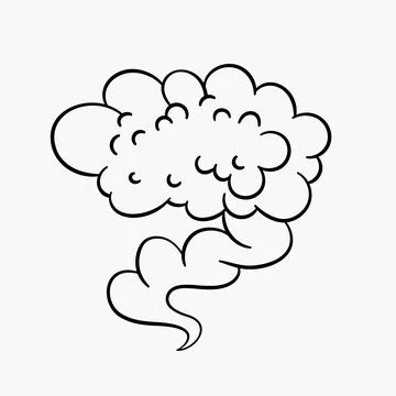 Comic clouds, cartoon vector clouds in line style isolated on light background. Stock Illustration