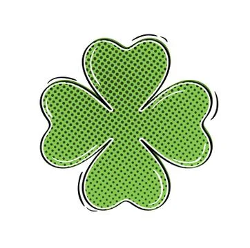 Comic clover with four leaves Stock Illustration