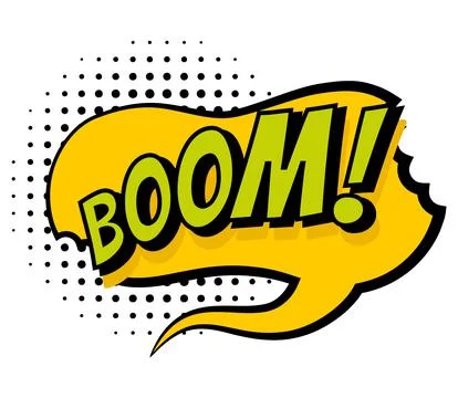 Comic colored hand drawn speech bubble. Retro cartoon sticker. Funny design Illustrazione stock