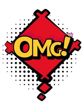 Comic colored hand drawn speech bubble. Retro cartoon sticker. Funny design Stock Illustration