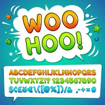 Comic Colorful Font Stock Illustration