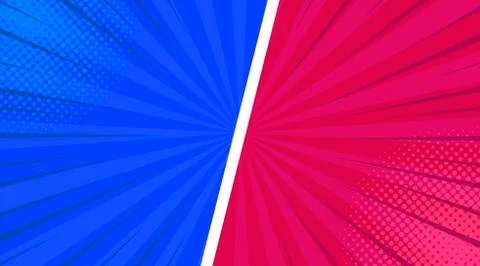 Comic colorful frames composition with halftone slanted lines radial rays hum イラスト素材
