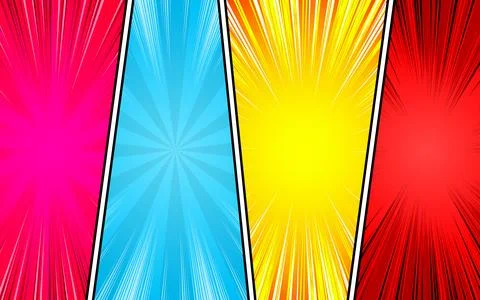 Comic colorful panel set background. vector illustration Stock Illustration