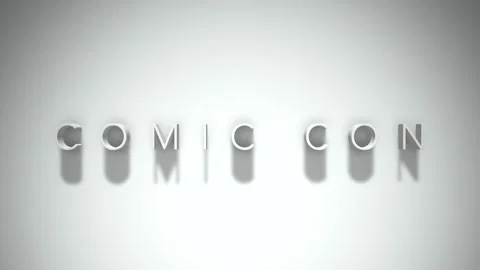 Comic con 3D title animation with shadows on a white background Stock Footage 297066910