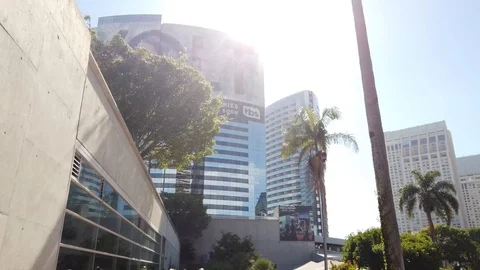 Comic Con SDCC 2019 - Hotel, palm trees - Marriott Marquis San Diego Stock Footage 112942641