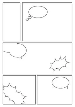 Comic concept with five bubble grid layout Stock Illustration