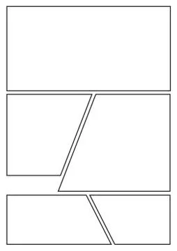 Comic concept with five grid Stock Illustration