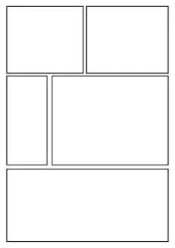 Comic concept with five grids layout Stock Illustration