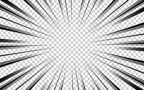 Comic concept with halftone radial ray slash effect. Stock Illustration