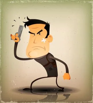 Comic cop hero Stock Illustration