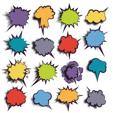 Comic dialog empty balloon colored Stock Illustration