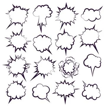 Comic dialog empty balloon outline Stock Illustration