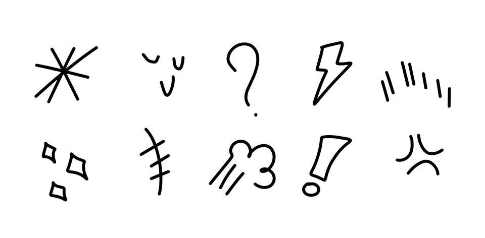 Comic Doodle Illustration Set | Vector for Fun and Dynamic Designs Stock-Illustration