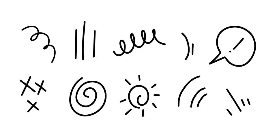 Comic Doodle Illustration Set | Vector for Fun and Dynamic Designs Stock Illustration