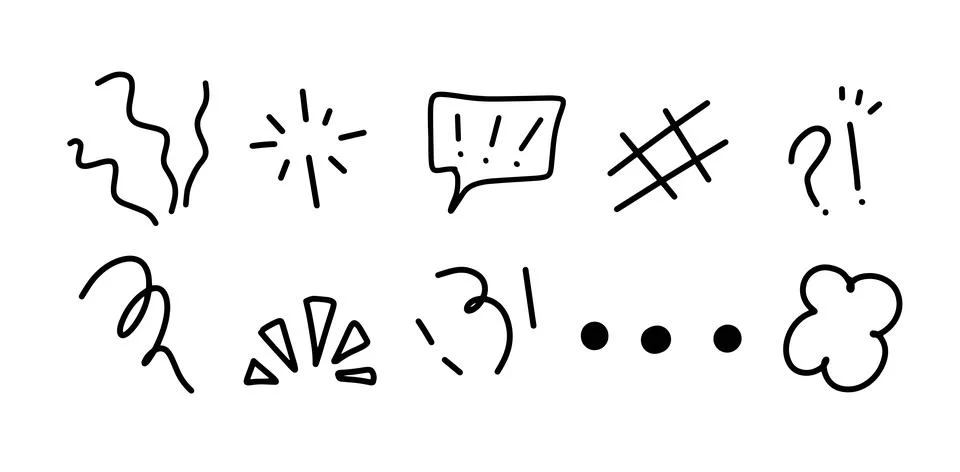 Comic Doodle Illustration Set | Vector for Fun and Dynamic Designs Stock Illustration