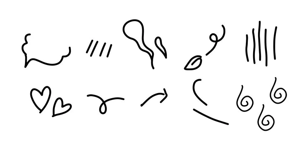 Comic Doodle Illustration Set | Vector for Fun and Dynamic Designs Stock Illustration