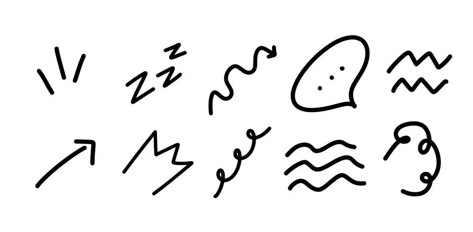 Comic Doodle Illustration Set | Vector for Fun and Dynamic Designs Stock-Illustration