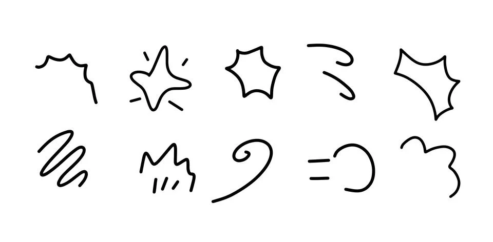 Comic Doodle Illustration Set | Vector for Fun and Dynamic Designs Stock Illustration