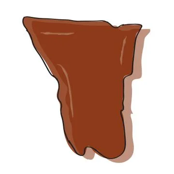 Comic drawing of a map of Namibia Illustrazione stock