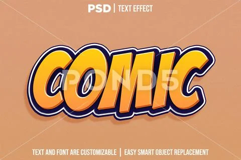 Comic editable text effect PSD photoshop format PSD Template