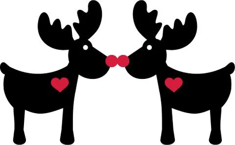 Comic elk in love Stock Illustration