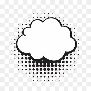 Comic empty speech bubble on halftone dots background in retro pop art style. Stock Illustration