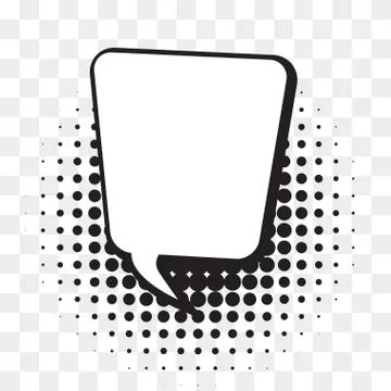 Comic empty speech bubble on halftone dots background in retro pop art style. Stock Illustration