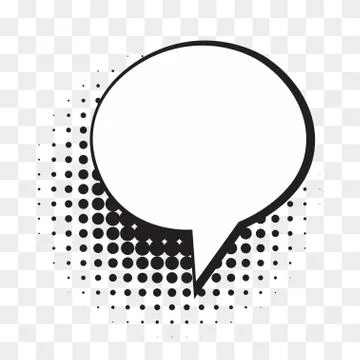 Comic empty speech bubble on halftone dots background in retro style. Stock Illustration