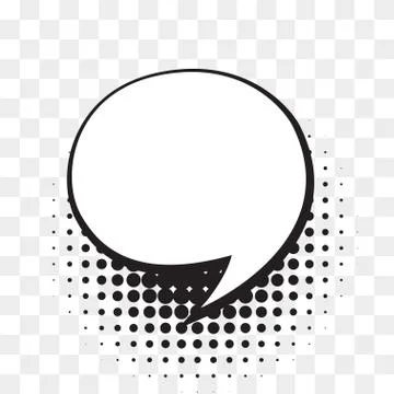 Comic empty speech bubble on halftone dots background in retro style. Stock Illustration