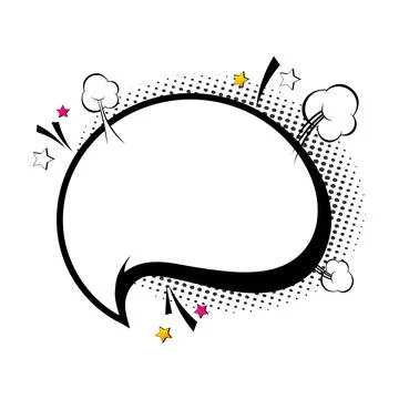 Comic empty speech bubbles on halftone dots background in retro pop art style Stock Illustration