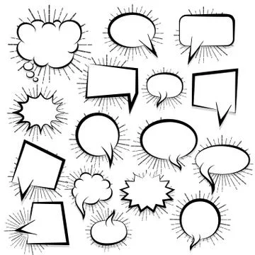 Comic empty text speech bubble 25 Stock Illustration