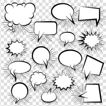Comic empty text speech bubble 25 Illustrazione stock