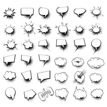 Comic empty text speech bubble 36 Stock Illustration