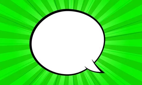 Comic empty thinking speech bubble in the green background Illustrazione stock