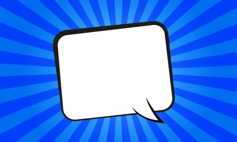 Comic empty thinking speech bubble in the blue background Illustrazione stock