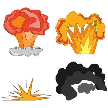 Comic explosion, animation explosion, bomb explosion Illustrazione stock