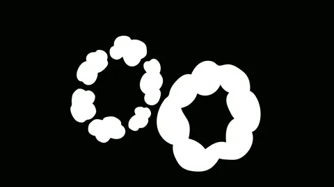 Comic explosion bubbles with trails. Cartoon style animation Stock Footage 99079669