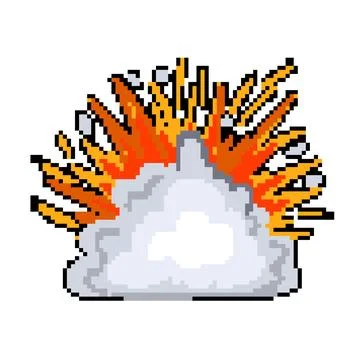 Comic explosion effect pixel art vector illustration Stockillustratie
