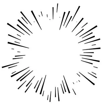 Comic explosion effect. Radiating, radial lines. Starburst, sunburst element Stock Illustration