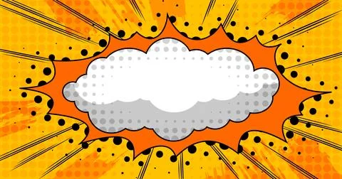 Comic explosion with empty cloud for superhero Stock Illustration