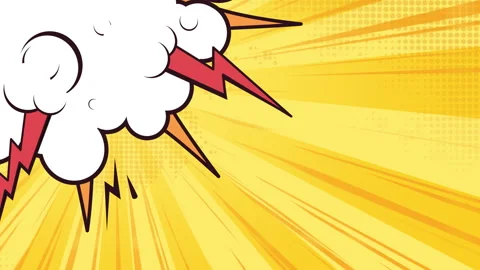 Comic explosion with lightning and yellow background creating dramatic effect 스톡 동영상 290398390