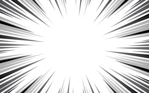 Comic explosion manga background. Abstract monochrome border with radial ra.. Stock Illustration