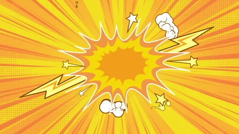 Comic explosion pop art boom background Stock Footage 328511894