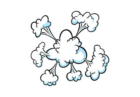 Comic explosion smoke effect. Bang and boom cloud for surprising and explosive Stock Illustration
