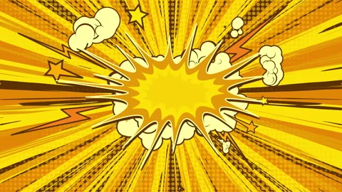 Comic explosion with speech bubble and comic pop art background Stock Footage 328623522