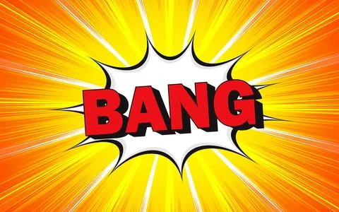 Comic explosion speech bubble with text boom in retro pop art style in fron.. Illustrazione stock