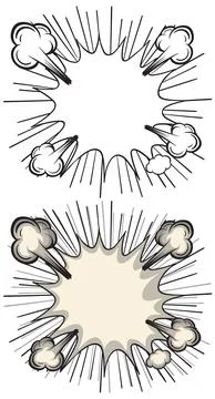 Comic Explosion Speech Bubble Vector Illustration Stock Illustration