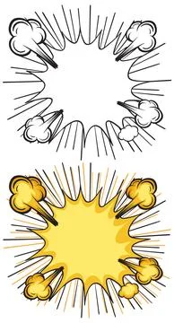 Comic Explosion Speech Bubble Vector Illustration Stock Illustration