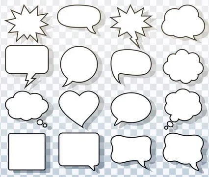 Comic Explosion Speech Bubbles Vector Set For Comics And Design Stock Illustration