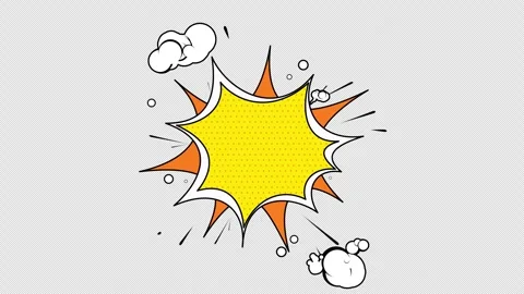 Comic explosion with stars over Alpha channel Stock Footage 317314126